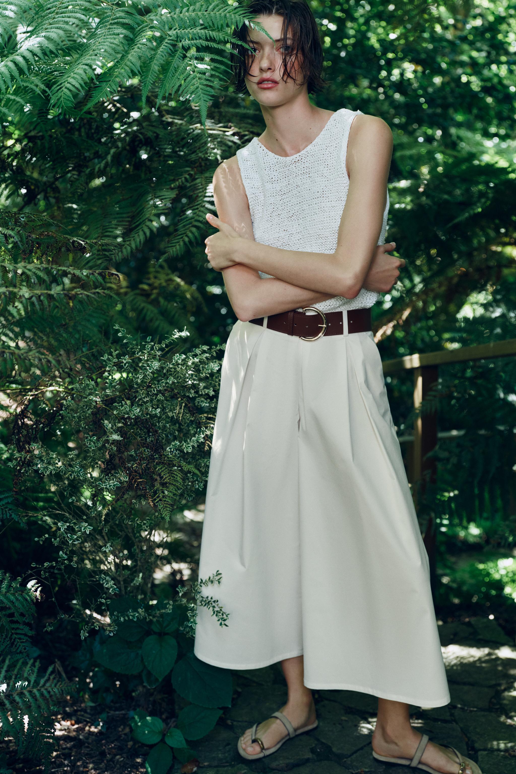 JUPE-CULOTTE À CEINTURE